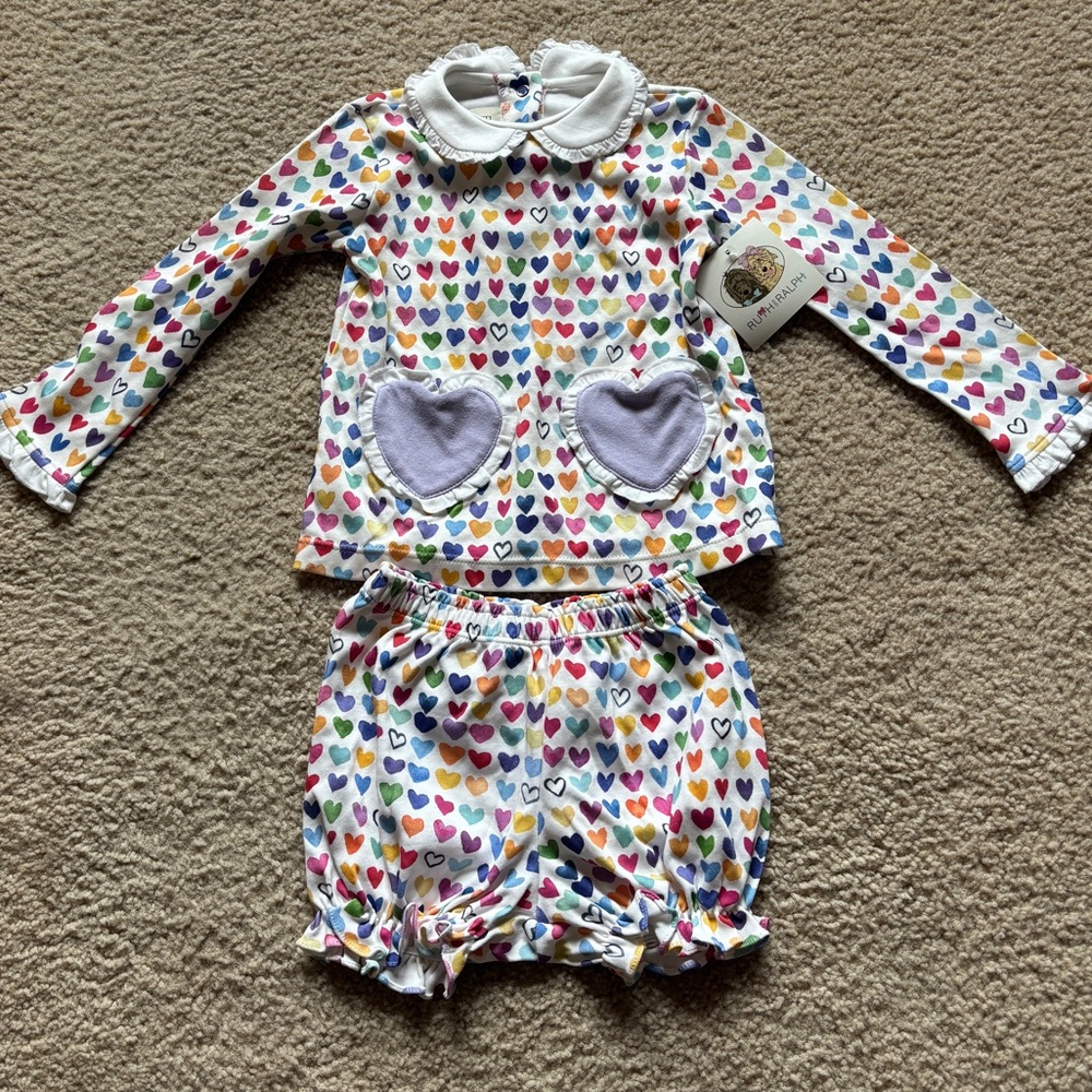 Heart Print Kids Set with Bloomers